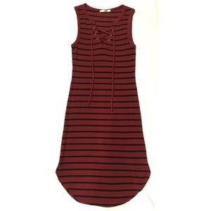 Heart ❤️ hips black maroon striped dress
